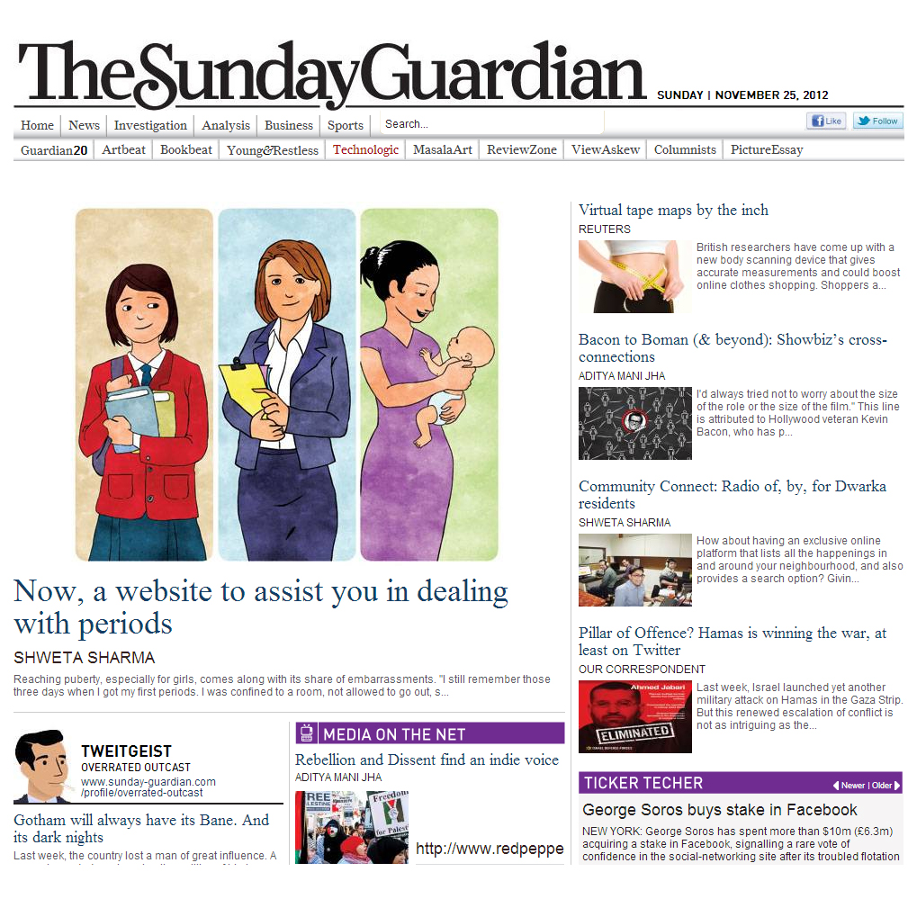 Menstrupedia online article on The Sunday guardian Menstrupedia, menstruation, periods, women health, The Sunday Guardian